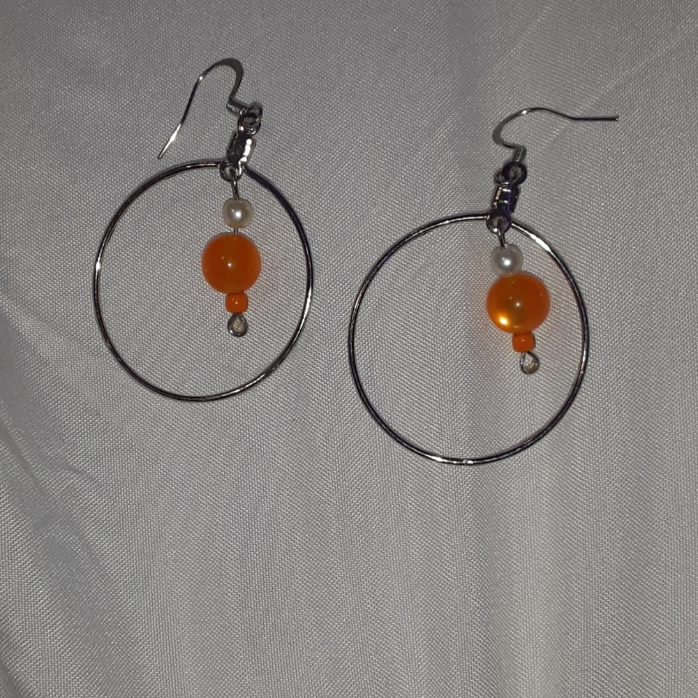orange hoop earrings